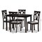 Baxton Studio Sylvia Grey Upholstered and Brown Finished 5-Piece Dining Set 142-8028-8026 - alternate 3